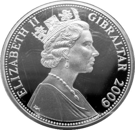 Gibraltar 5 Pounds - Elizabeth II The Battle of Agincourt obverse