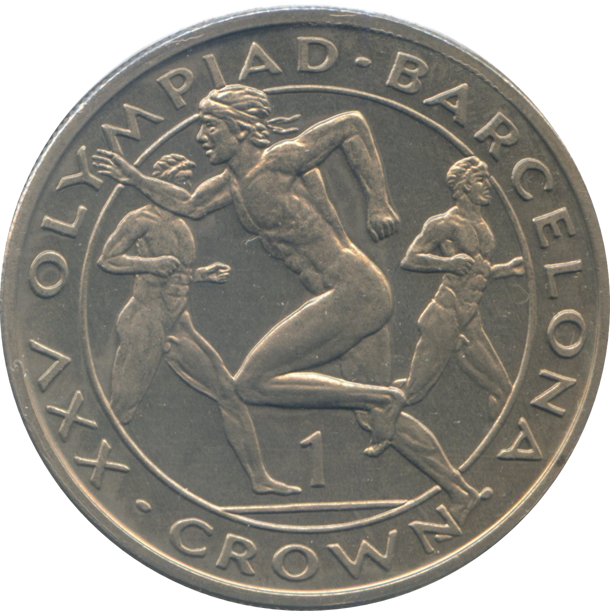 Gibraltar 1 Crown - Elizabeth II Long Distance Runners reverse