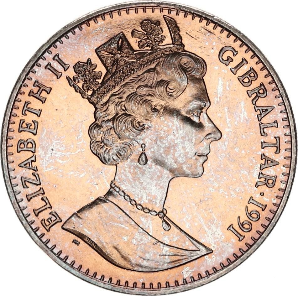 Gibraltar 1 Crown - Elizabeth II Javelin Thrower obverse