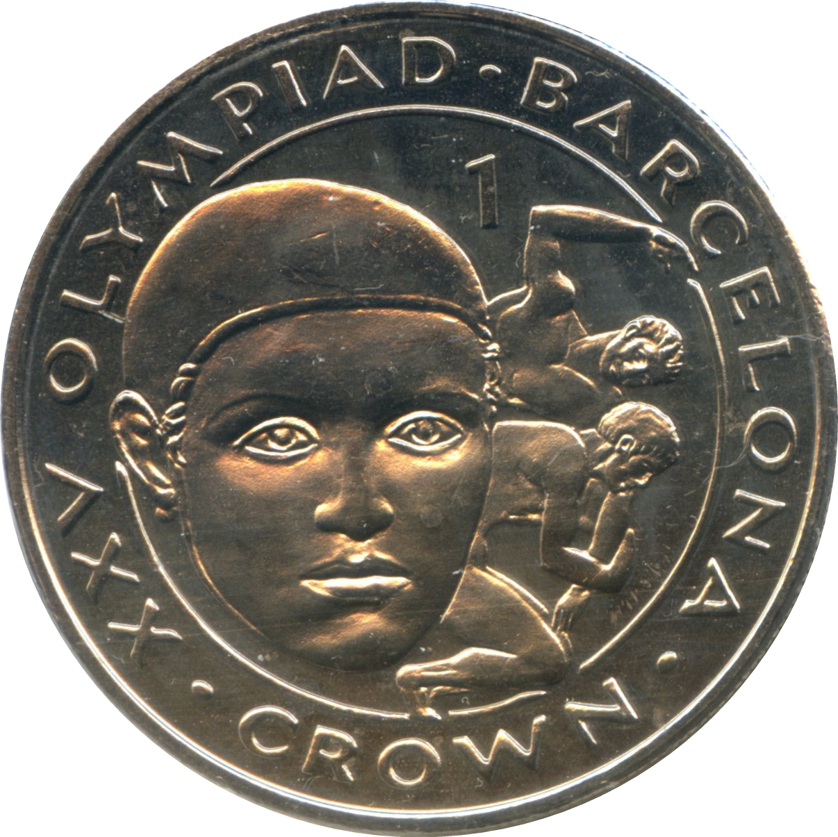 Gibraltar 1 Crown - Elizabeth II Wrestlers reverse