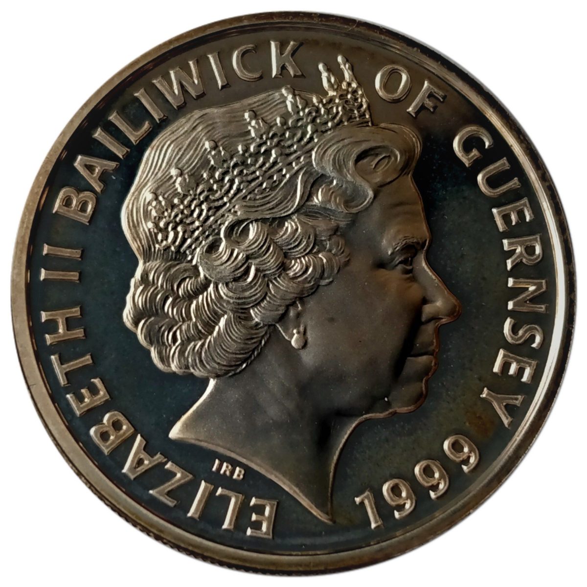 Guernsey 1 Pound - Elizabeth II The Queen Mother - Silver