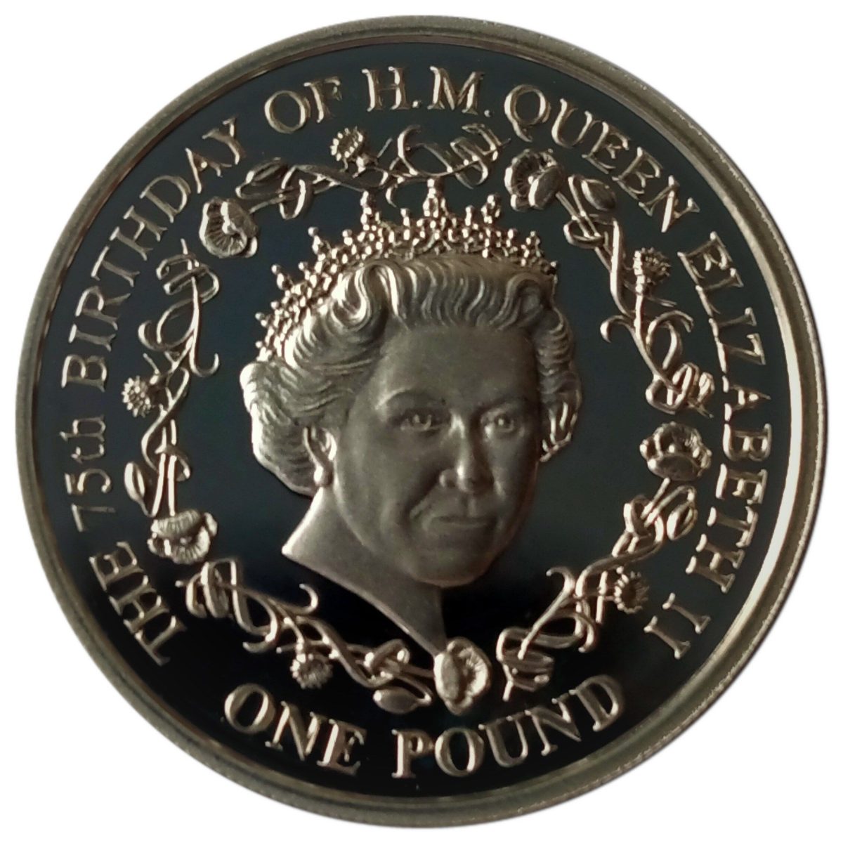 Guernsey 1 Pound - Elizabeth II Queen Elizabeth II - 75th Birthday - Silver