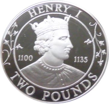 Guernsey 2 Pounds - Elizabeth II King Henry I - Silver