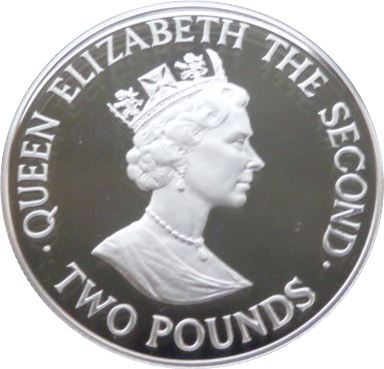 Guernsey 2 Pounds - Elizabeth II Royal Visit - Silver obverse