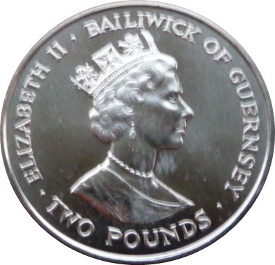Guernsey 2 Pounds - Elizabeth II The Queen Mother's 90th Birthday obverse