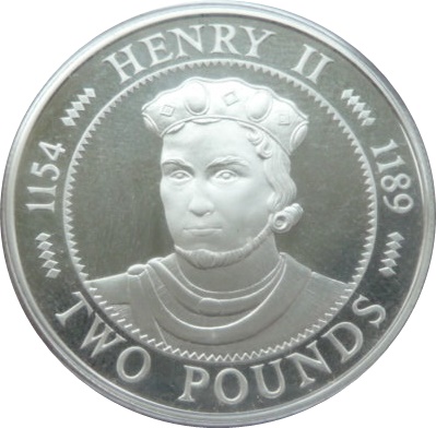 Guernsey 2 Pounds - Elizabeth II King Henry II - Silver