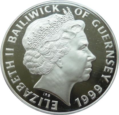 Guernsey 5 Pounds - Elizabeth II Sir Winston Churchill - Silver obverse