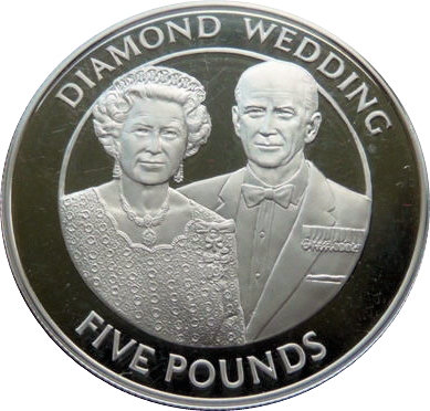 Guernsey 5 Pounds - Elizabeth II Queen Elizabeth II and Prince Philip reverse