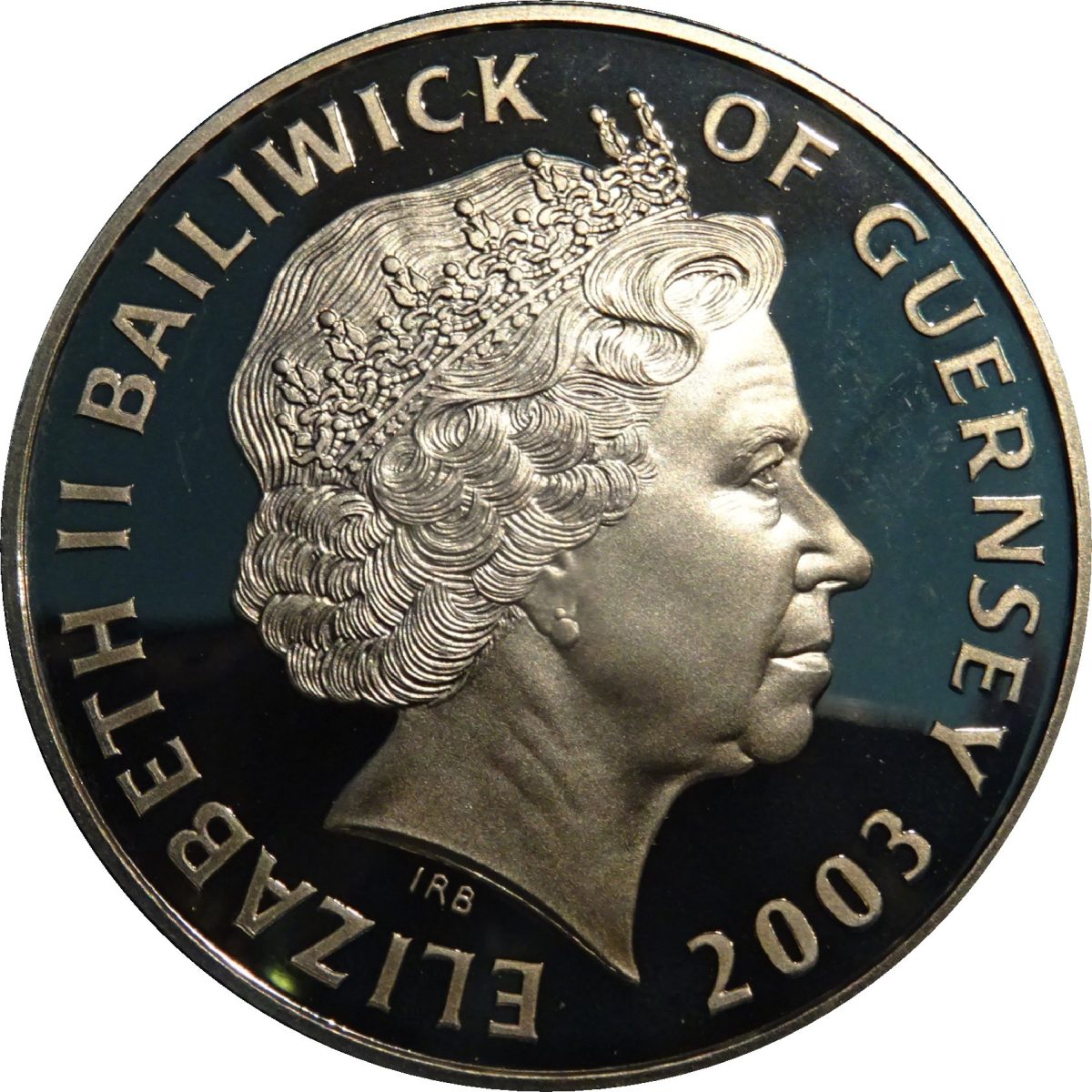 Guernsey 5 Pounds - Elizabeth II The Golden Hind - Silver obverse