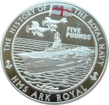 Guernsey 5 Pounds - Elizabeth II HMS Ark Royal