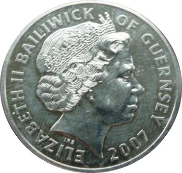 Guernsey 5 Pounds - Elizabeth II Diamond Wedding-Royal Couple waving obverse