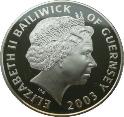 Guernsey 5 Pounds - Elizabeth II Prince William's 21st Birthday - Silver obverse