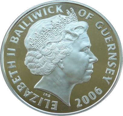 Guernsey 5 Pounds - Elizabeth II 2006 FIFA World Cup obverse