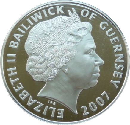 Guernsey 5 Pounds - Elizabeth II Diamond Wedding-Royal Couple Waving obverse