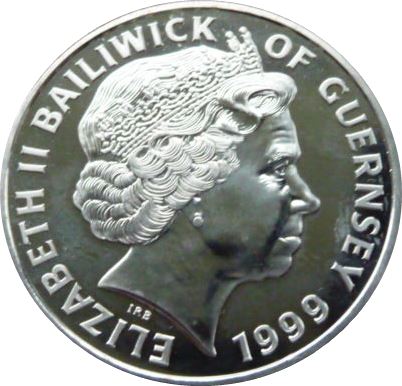 Guernsey 5 Pounds - Elizabeth II Edward's and Sophie's Wedding obverse