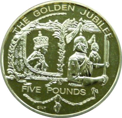 Guernsey 5 Pounds - Elizabeth II Golden Jubilee