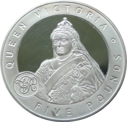 Guernsey 5 Pounds - Elizabeth II Queen Victoria reverse