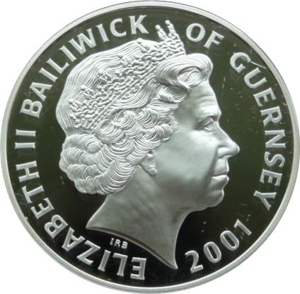 Guernsey 5 Pounds - Elizabeth II 75th Birthday - Silver obverse