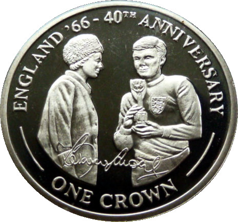 Gibraltar 1 Crown - Elizabeth II 40th Anniversary-England winning World Cup