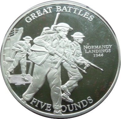 Jersey 5 Pounds - Elizabeth II Normandy Landings 1944 reverse