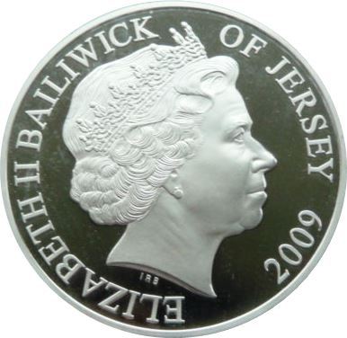 Jersey 5 Pounds - Elizabeth II Waterloo 1815 obverse