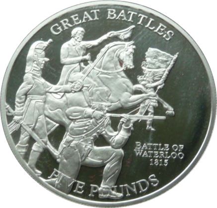 Jersey 5 Pounds - Elizabeth II Waterloo 1815 reverse
