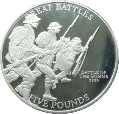 Jersey 5 Pounds - Elizabeth II Battle of the Somme 1916 reverse