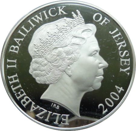 Jersey 5 Pounds - Elizabeth II Sir John Fisher; Silver Proof obverse