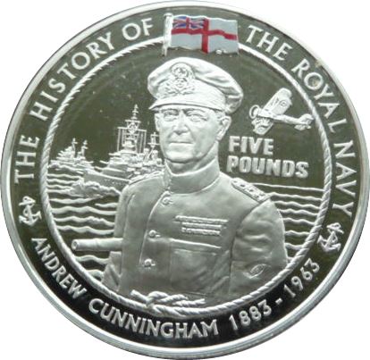 Jersey 5 Pounds - Elizabeth II Andrew Cunningham; Silver Proof
