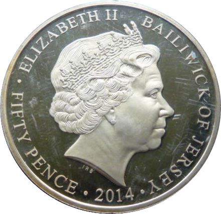 Jersey 50 Pence - Elizabeth II WWI - Lord Kitchener obverse