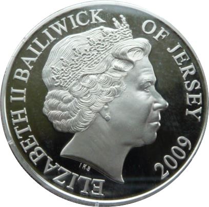 Jersey 5 Pounds - Elizabeth II King Henry VIII; Silver Proof obverse