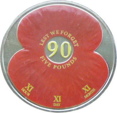 Jersey 5 Pounds - Elizabeth II Poppy - 90th Anniversary reverse