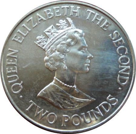 Jersey 2 Pounds - Elizabeth II Coronation Jubilee obverse