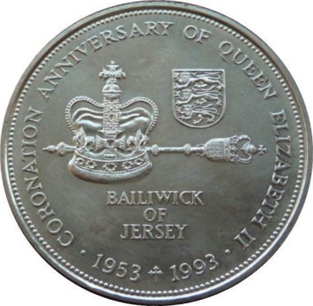 Jersey 2 Pounds - Elizabeth II Coronation Jubilee