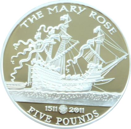 Jersey 5 Pounds - Elizabeth II 500th Anniversary-Launch of the Mary Rose