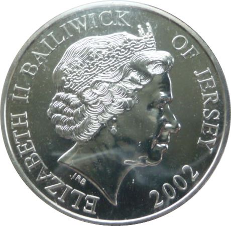 Jersey 5 Pounds - Elizabeth II Golden Jubilee obverse
