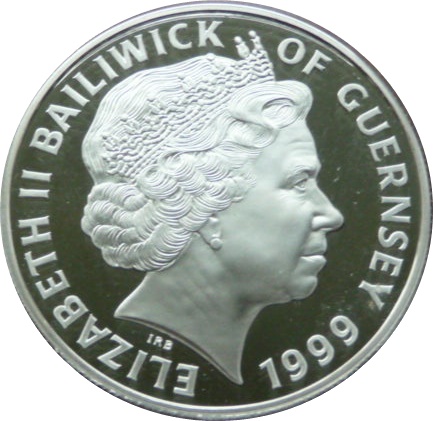 Guernsey 5 Pounds - Elizabeth II Prince Edward and Sophie - Silver obverse