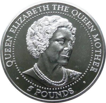 Guernsey 5 Pounds - Elizabeth II The Queen Mother