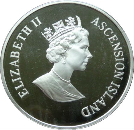 Ascension Island 50 Pence - Elizabeth II Montreal Olympics; Silver Proof Issue obverse