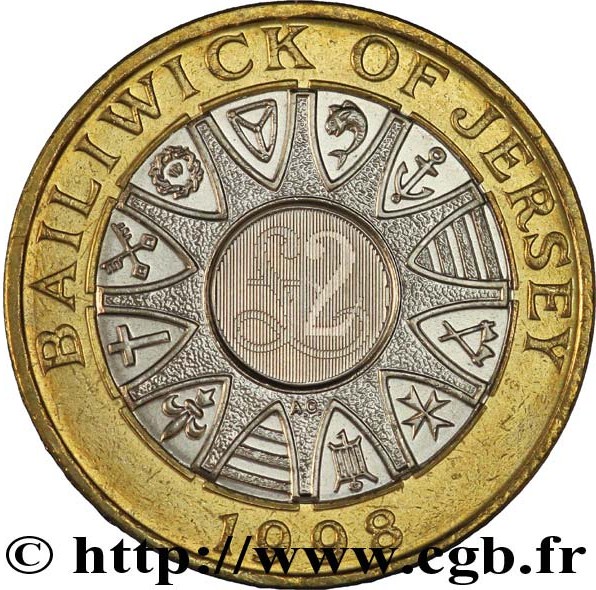 Jersey 2 Pounds - Elizabeth II 4th portrait