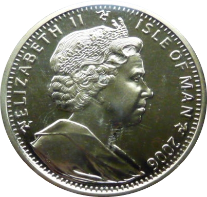 Isle of Man 1 Crown - Elizabeth II Queen Elizabeth II 80th Birthday-Order of the Garter; Gold plated obverse