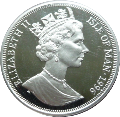 Isle of Man 1 Crown - Elizabeth II Legend of King Arthur; Silver Proof obverse