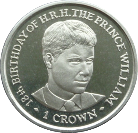 Isle of Man 1 Crown - Elizabeth II Prince William's 18th Birthday reverse
