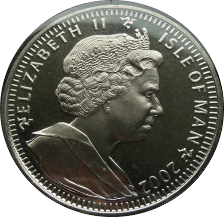 Isle of Man 1 Crown - Elizabeth II Golden Jubilee-Queen on horseback obverse