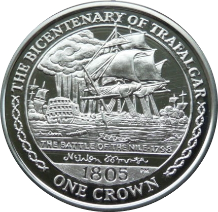 Isle of Man 1 Crown - Elizabeth II Battle of the Nile; Silver Proof