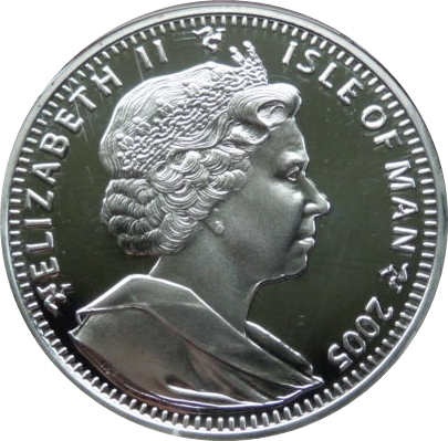 Isle of Man 1 Crown - Elizabeth II The Battle of Trafalgar obverse