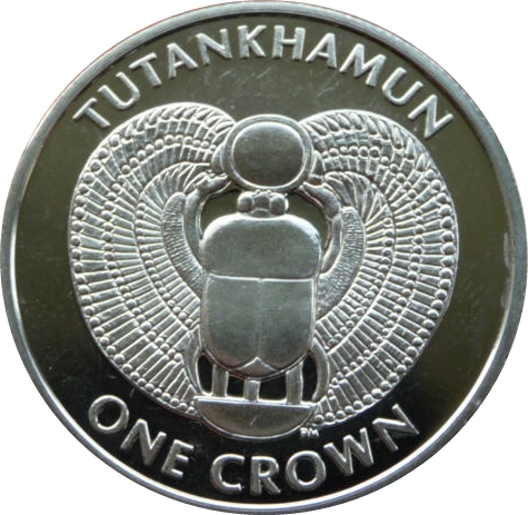 Isle of Man 1 Crown - Elizabeth II Tutankhamun - Scarab reverse