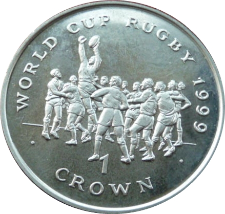 Isle of Man 1 Crown - Elizabeth II A line out