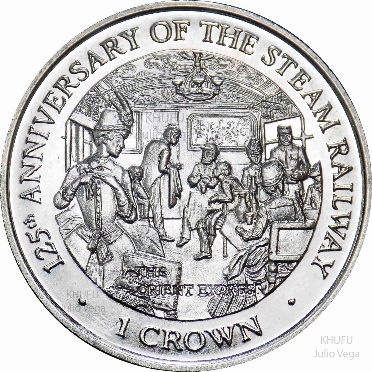 Isle of Man 1 Crown - Elizabeth II The Orient Express reverse