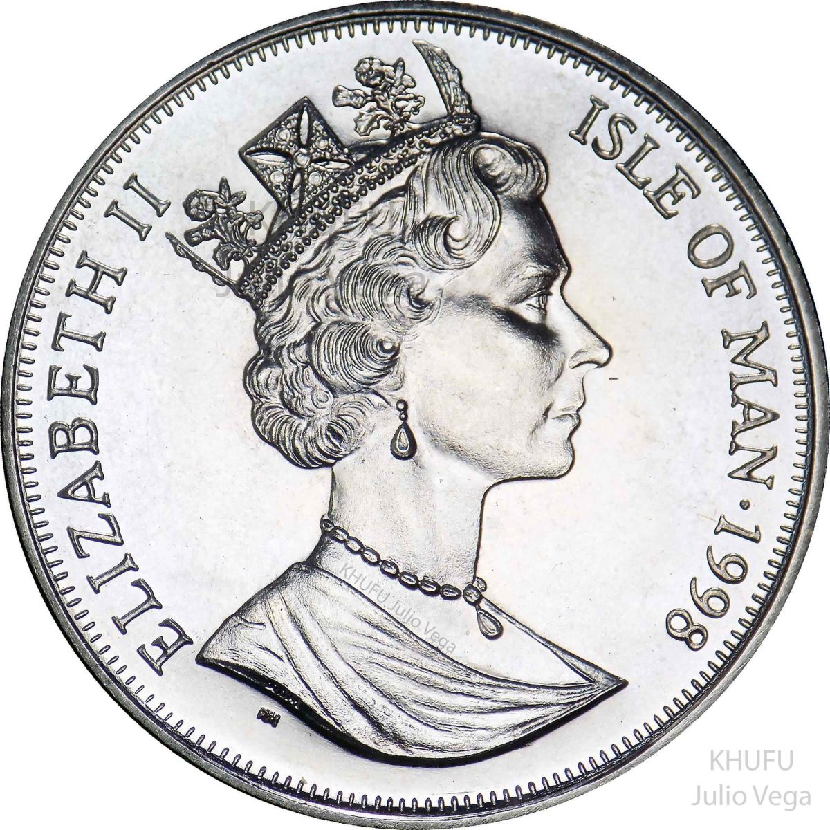 Isle of Man 1 Crown - Elizabeth II No.1 Sutherland obverse